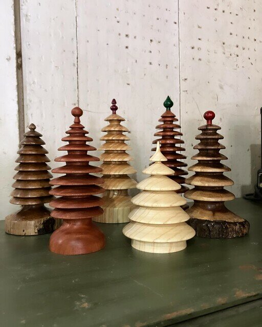 Gorgeous wooden Christmas trees, made locally, to add to decor or for a special gift. Available at Gardner & Co. in Hortonville, NY...